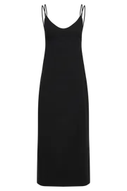 Women Leana Linen Backless Midi Dress 8211 Black Black Meshki Midi Dresses
