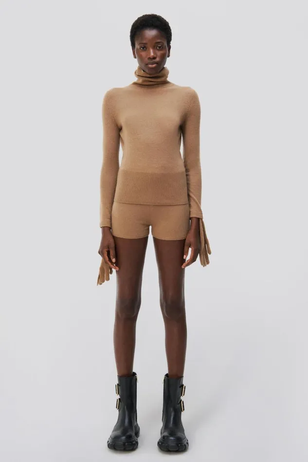 Women Leone Shorts Camel Melange Jonathan Simkhai Knitwear
