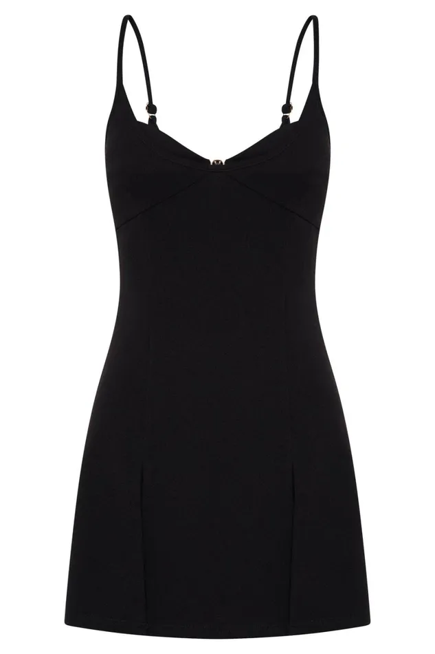 Women Lex Two Tone Mini Dress 8211 Black Black Meshki Mini Dresses