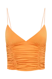 Women Lillian Jersey Gathered Top 8211 Orange Orange Meshki Sleeveless Tops