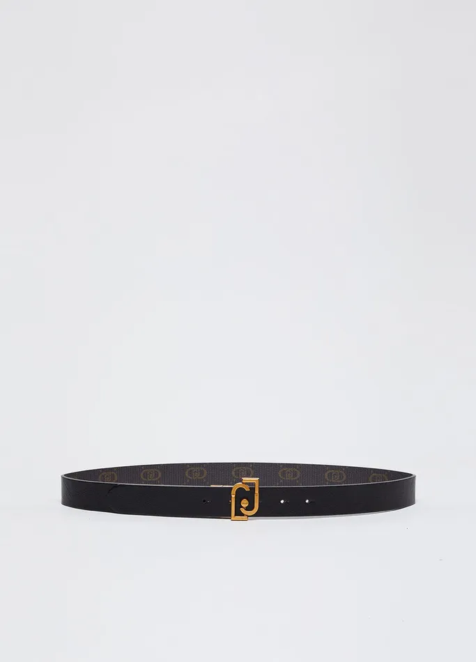 Women Liujo Belts Reversible Belt With Logo Buckle Black