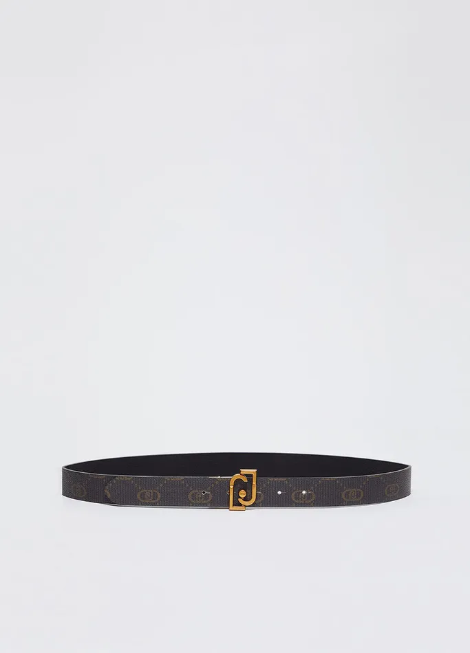 Women Liujo Belts Reversible Belt With Logo Buckle Black
