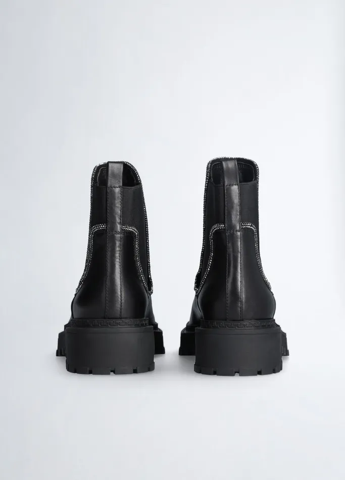 Women Liujo Boots and Ankle Boots Beatles Ankle Boots With Gemstones Black