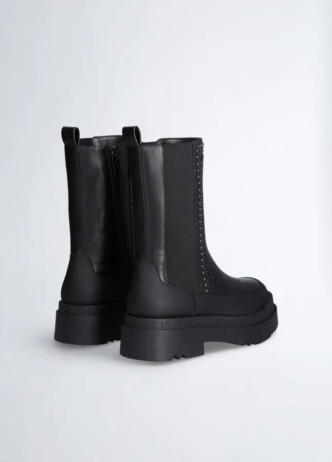 Women Liujo Boots and Ankle Boots Black Ankle Boots In Leather