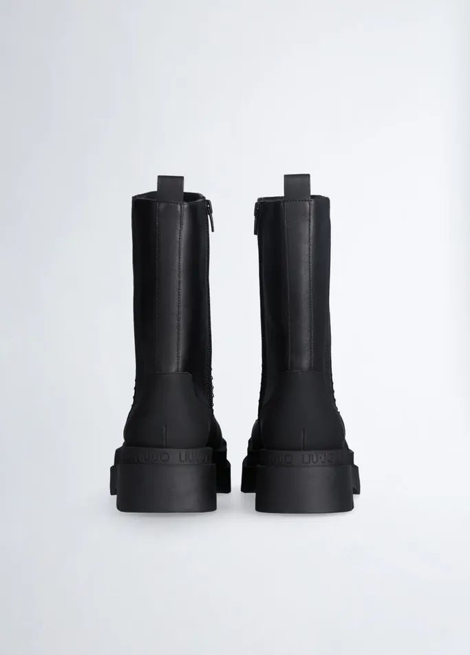 Women Liujo Boots and Ankle Boots Black Ankle Boots In Leather
