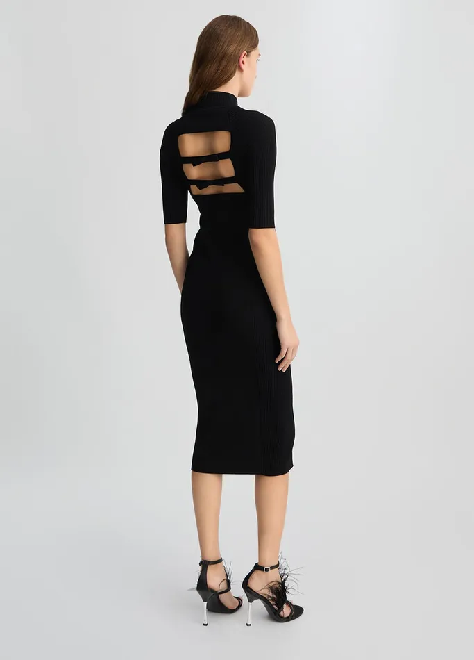 Women Liujo Dresses Black Knit Dress With CutOut