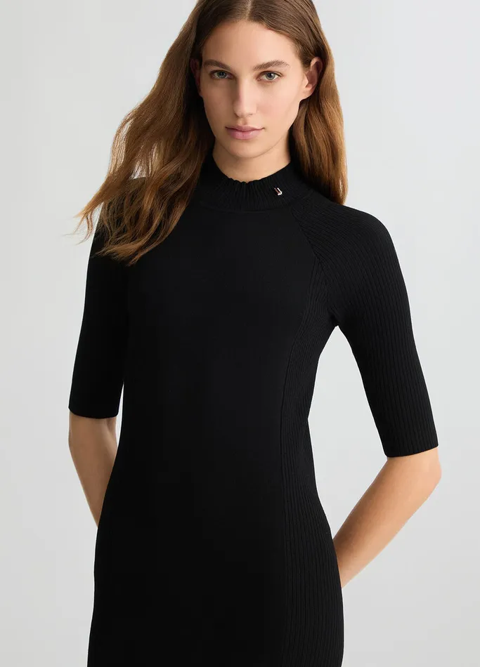Women Liujo Dresses Black Knit Dress With CutOut