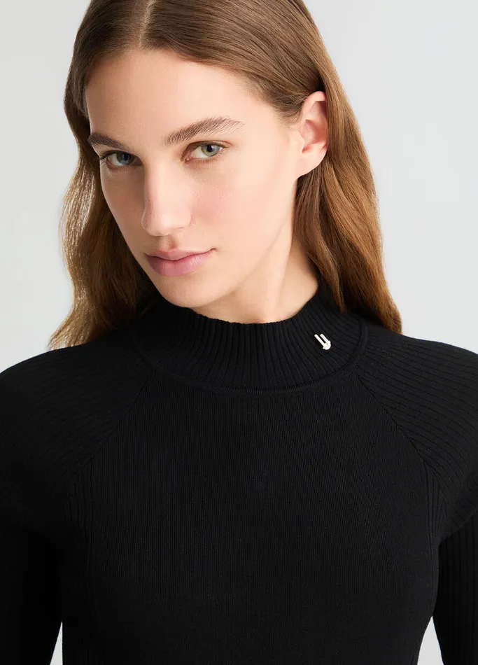 Women Liujo Dresses Black Knit Dress With CutOut