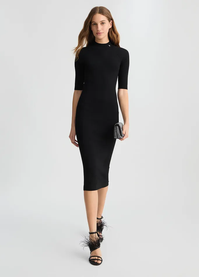 Women Liujo Dresses Black Knit Dress With CutOut