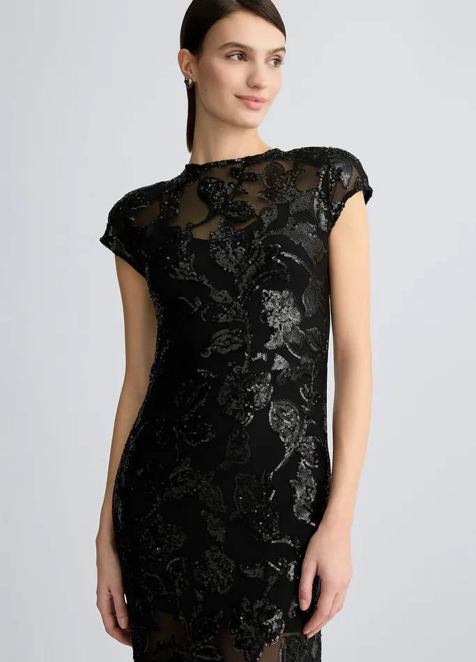 Women Liujo Dresses Long Embellished Tulle Dress Black