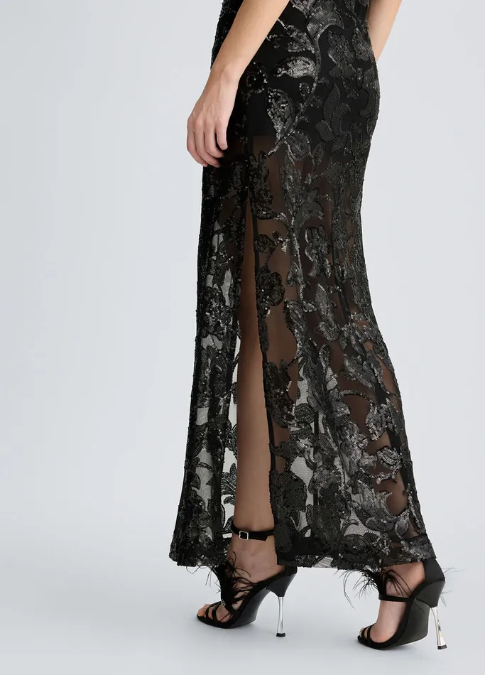 Women Liujo Dresses Long Embellished Tulle Dress Black