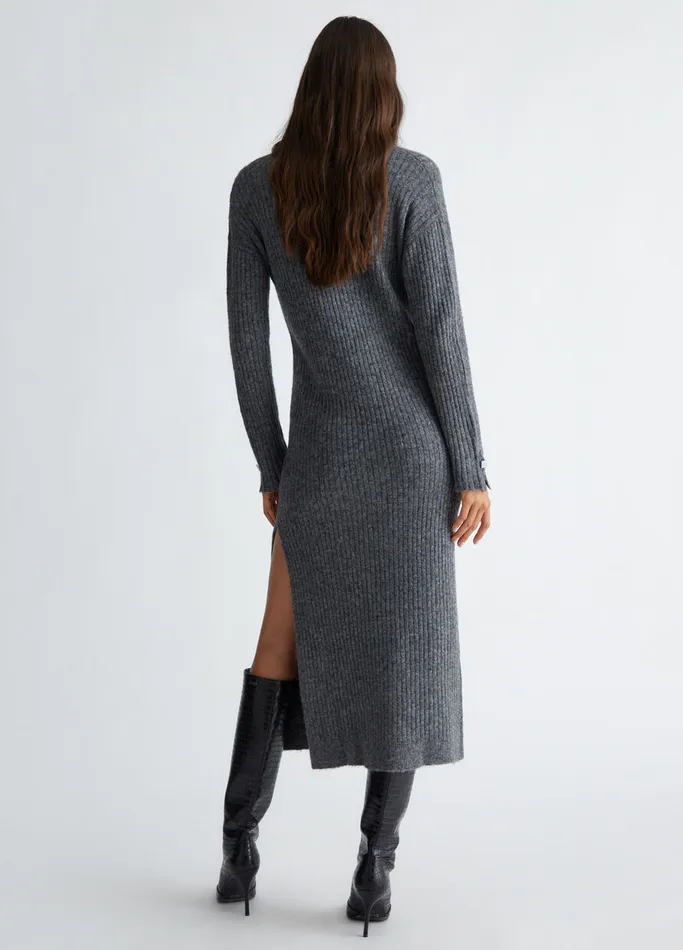 Women Liujo Dresses RibKnit Dress Dark Grey