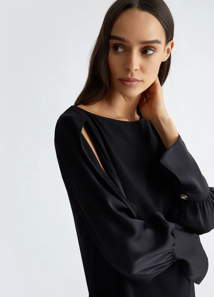 Women Liujo Dresses Satin Dress Black
