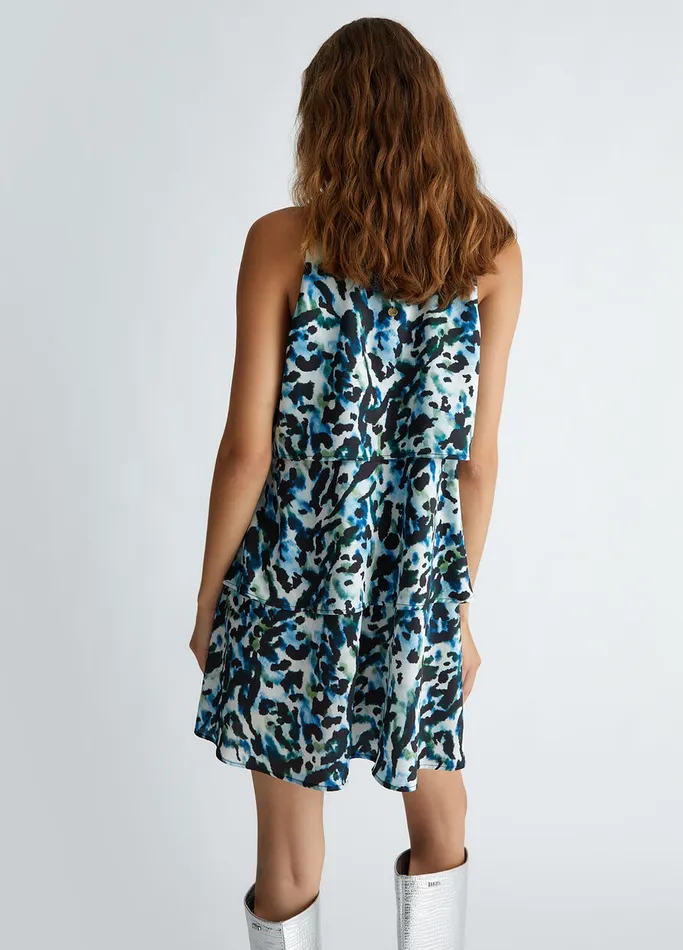 Women Liujo Dresses Short AnimalPrint Dress With Ruffles Animal Print