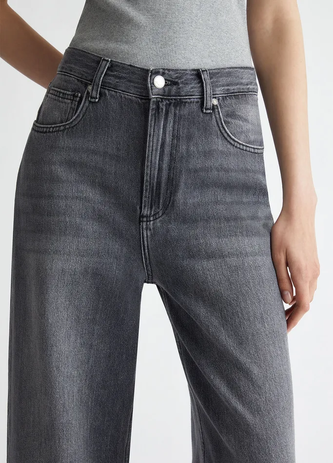 Women Liujo Flare Jeans Flared Cotton Jeans Grey Denim