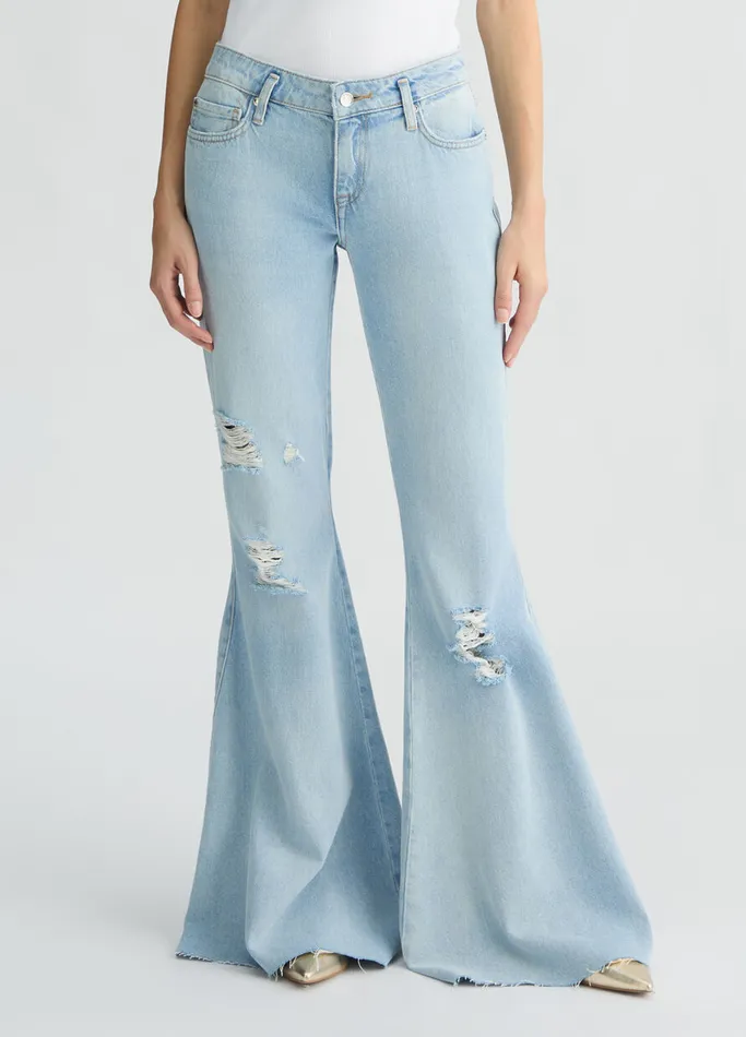 Women Liujo Flare Jeans LowRise Flared Jeans Blue Denim