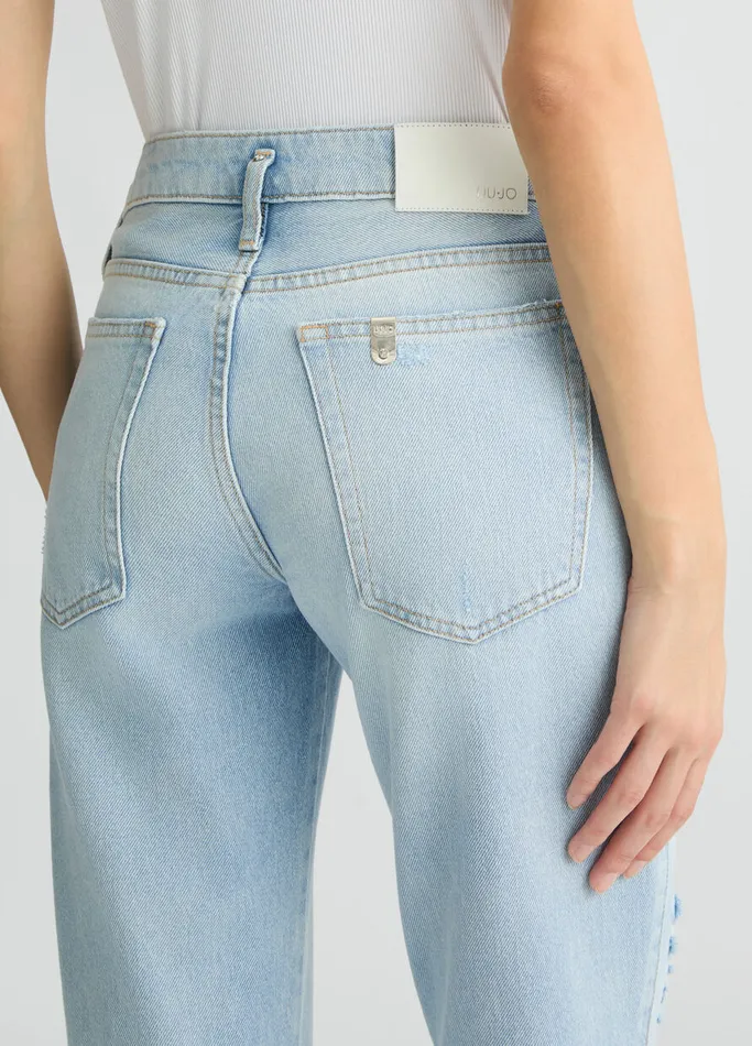 Women Liujo Flare Jeans LowRise Flared Jeans Blue Denim