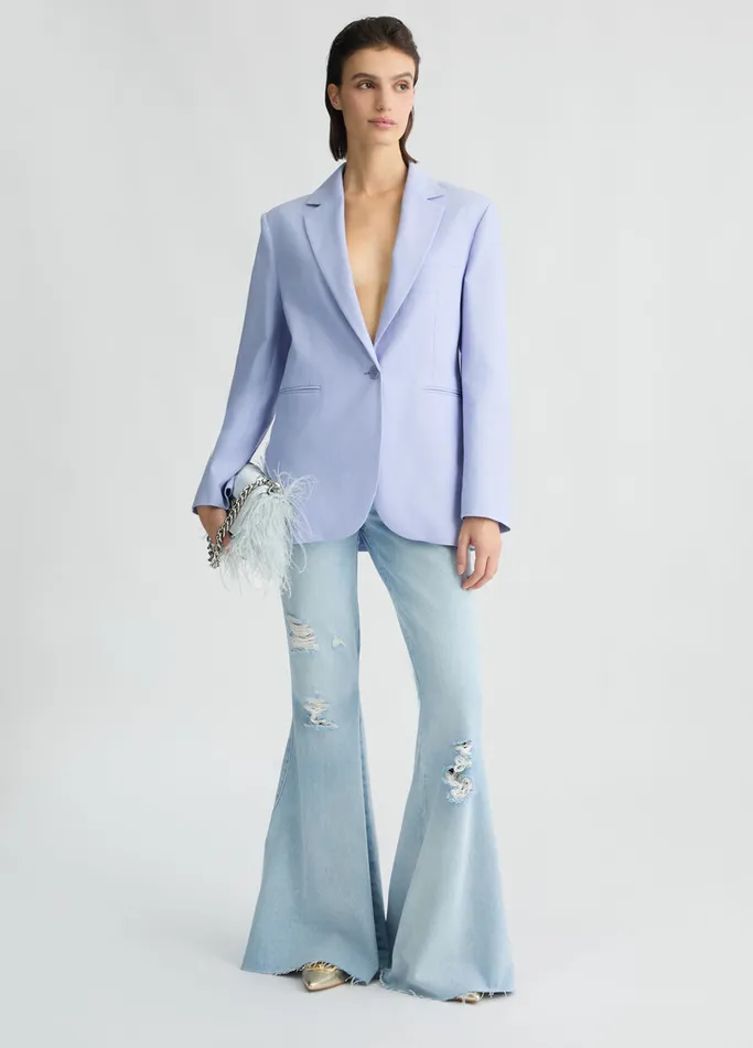 Women Liujo Flare Jeans LowRise Flared Jeans Blue Denim