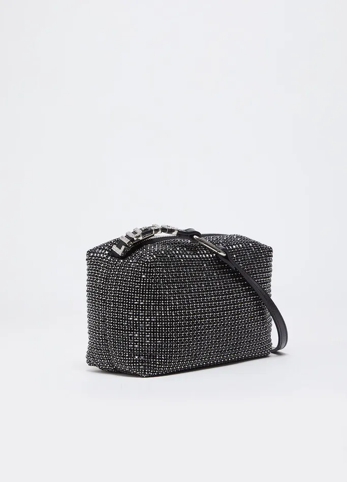 Women Liujo Handbags Shoulder Bag With Rhinestones Black