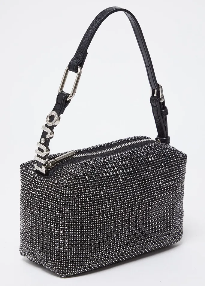 Women Liujo Handbags Shoulder Bag With Rhinestones Black