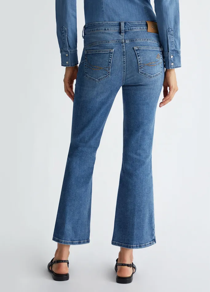 Women Liujo Jeans HighRise Bootcut Jeans Blue Denim