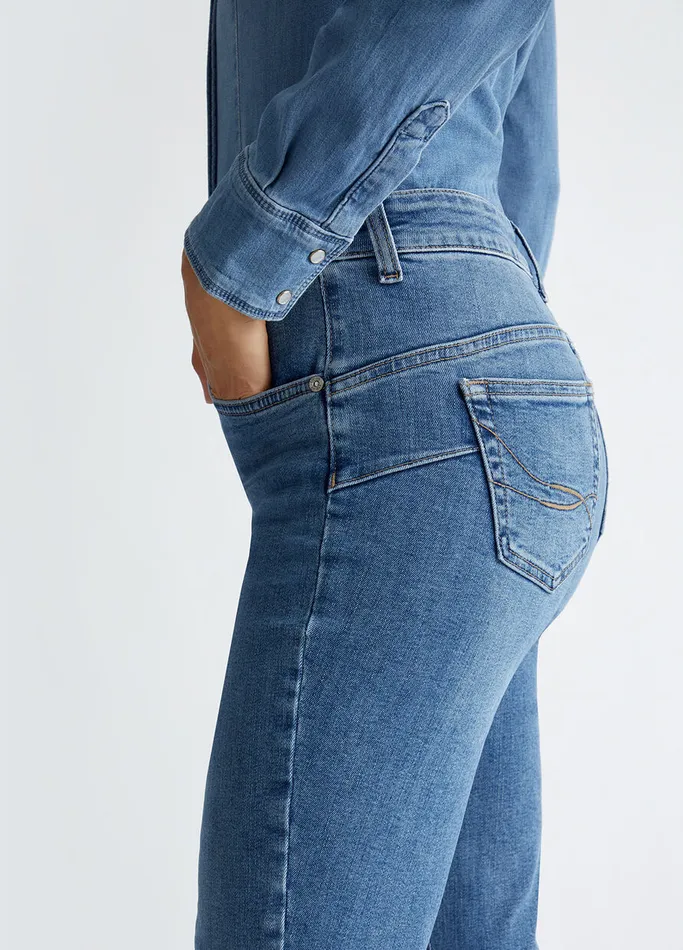 Women Liujo Jeans HighRise Bootcut Jeans Blue Denim