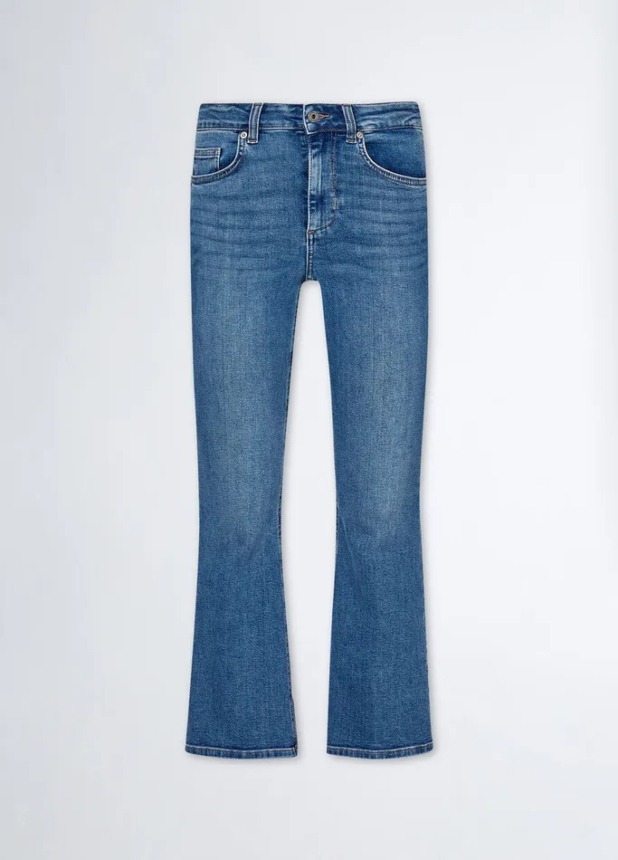 Women Liujo Jeans HighRise Bootcut Jeans Blue Denim
