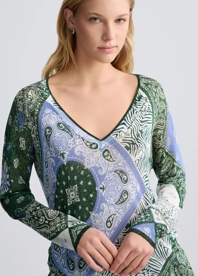 Women Liujo Jumpers and Cardigans BandannaPrint Jumper Bandanna Print
