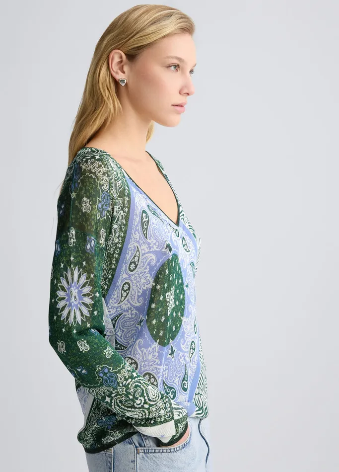 Women Liujo Jumpers and Cardigans BandannaPrint Jumper Bandanna Print