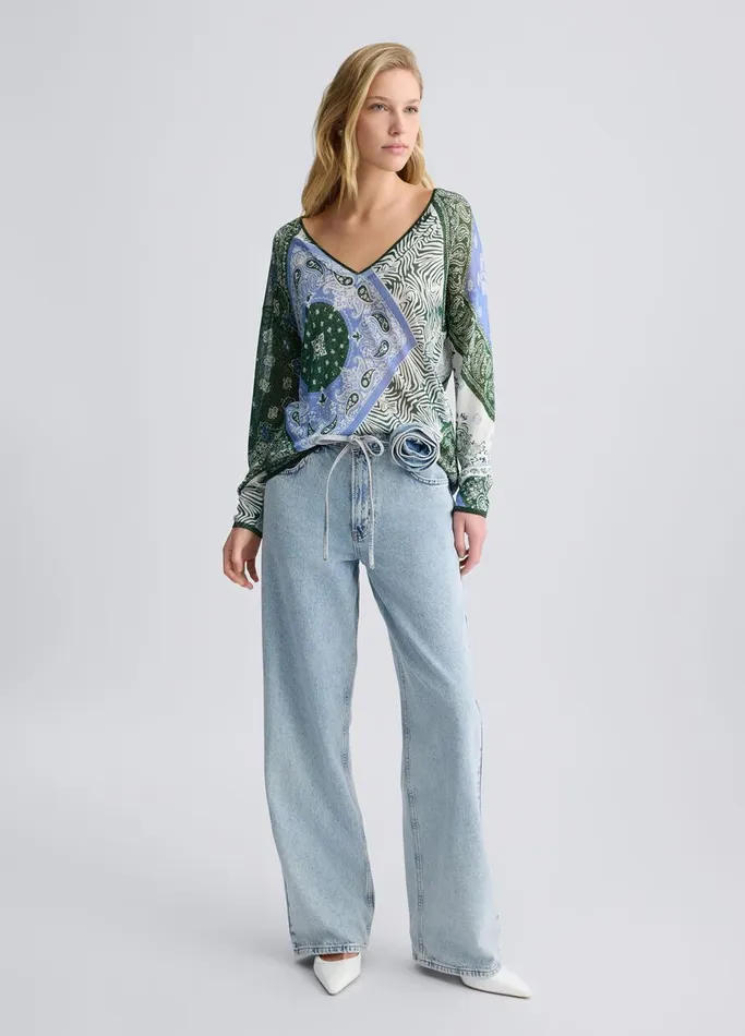 Women Liujo Jumpers and Cardigans BandannaPrint Jumper Bandanna Print