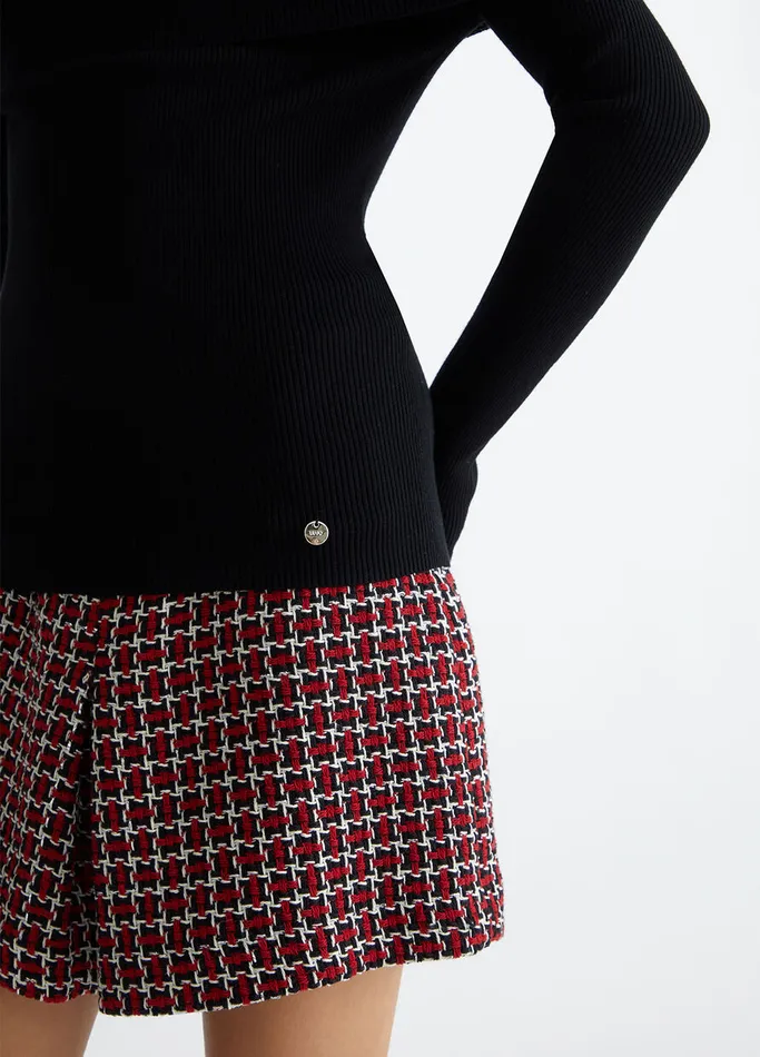 Women Liujo Jumpers and Cardigans Black OffTheShoulder Jumper