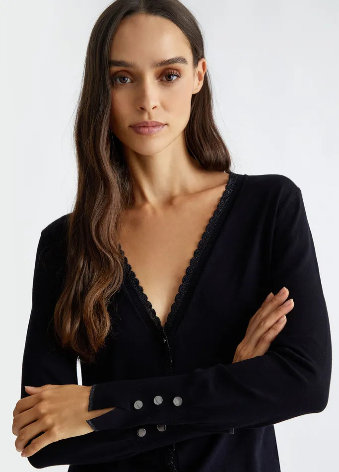 Women Liujo Jumpers and Cardigans Cardigan With Buttons Black