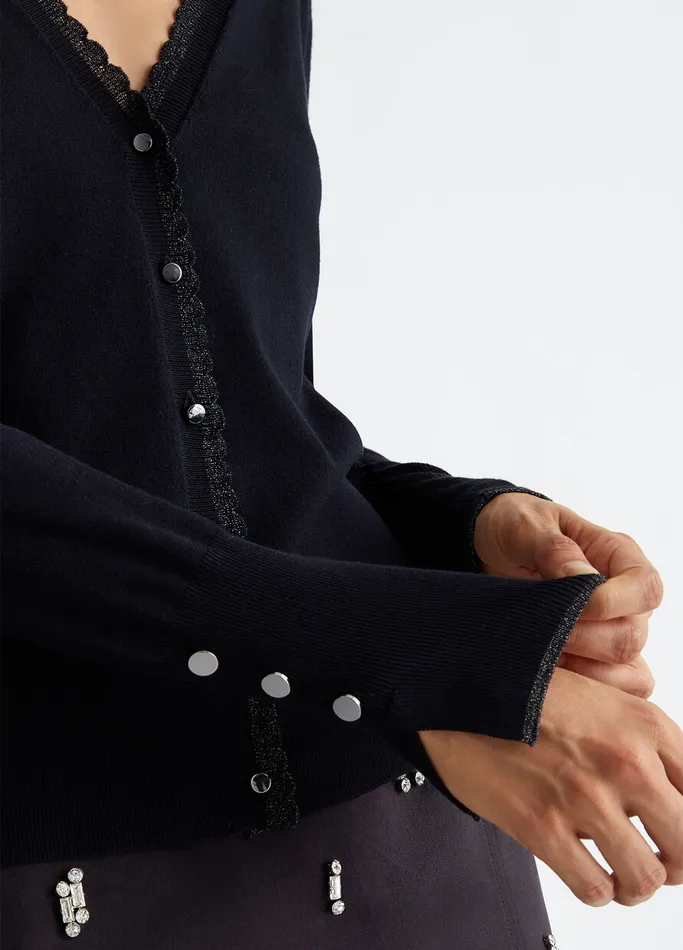 Women Liujo Jumpers and Cardigans Cardigan With Buttons Black