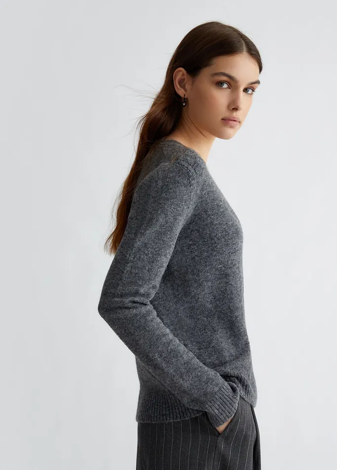 Women Liujo Jumpers and Cardigans Jumper With Logo Dark Grey