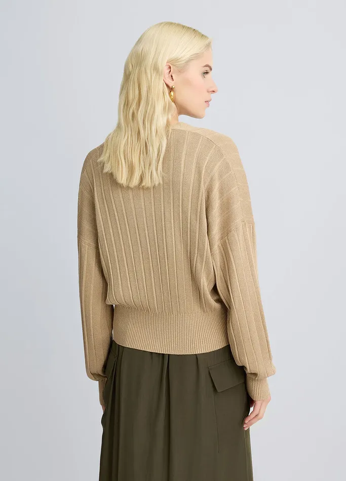 Women Liujo Jumpers and Cardigans Lurex Cardigan Beige