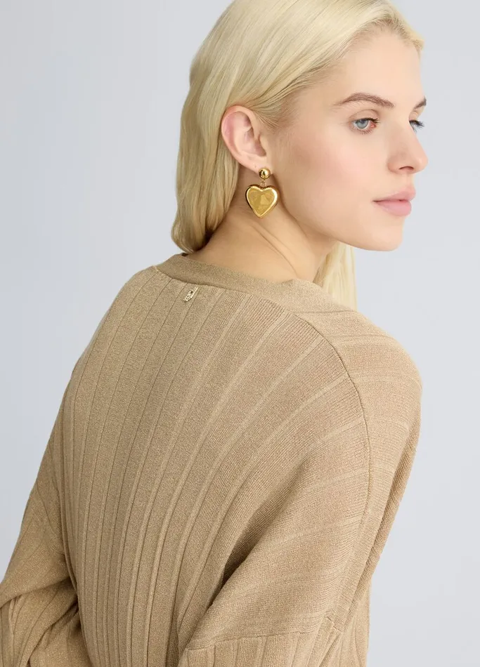 Women Liujo Jumpers and Cardigans Lurex Cardigan Beige