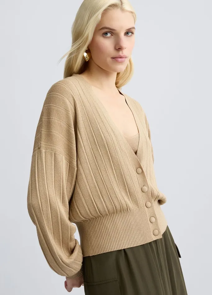 Women Liujo Jumpers and Cardigans Lurex Cardigan Beige