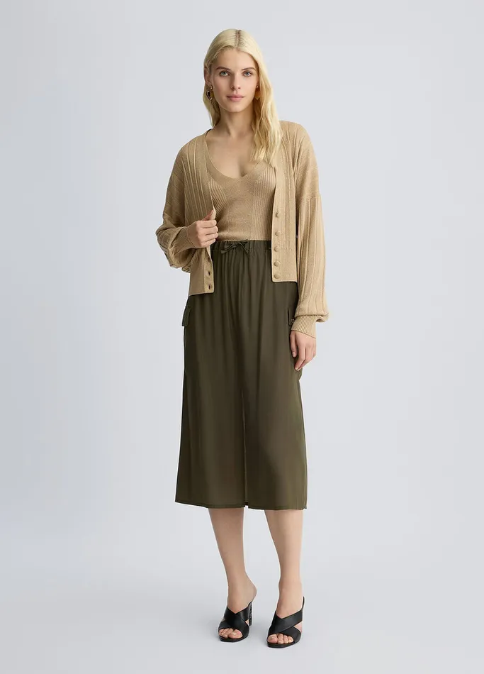 Women Liujo Jumpers and Cardigans Lurex Cardigan Beige