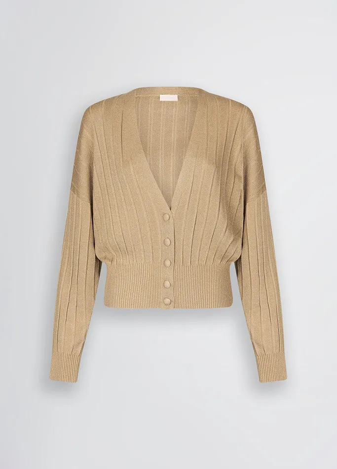 Women Liujo Jumpers and Cardigans Lurex Cardigan Beige