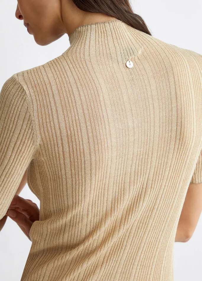 Women Liujo Jumpers and Cardigans Lurex Sweater Goldcolour