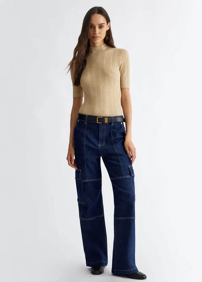 Women Liujo Jumpers and Cardigans Lurex Sweater Goldcolour