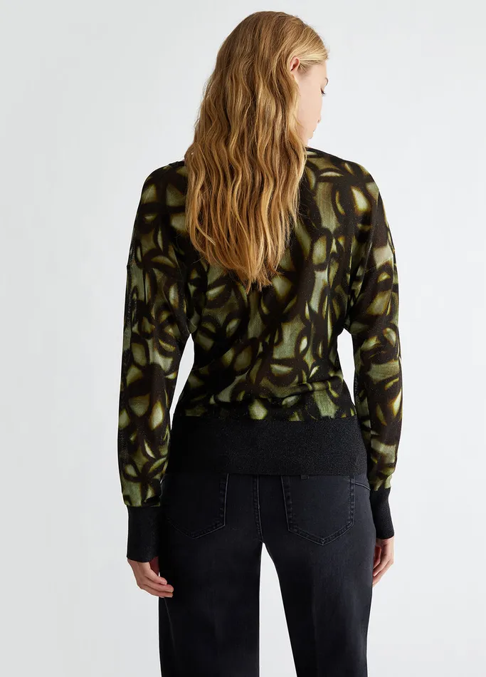 Women Liujo Jumpers and Cardigans Print Jumper Green