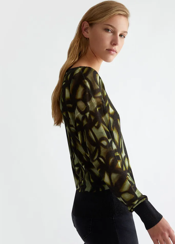 Women Liujo Jumpers and Cardigans Print Jumper Green