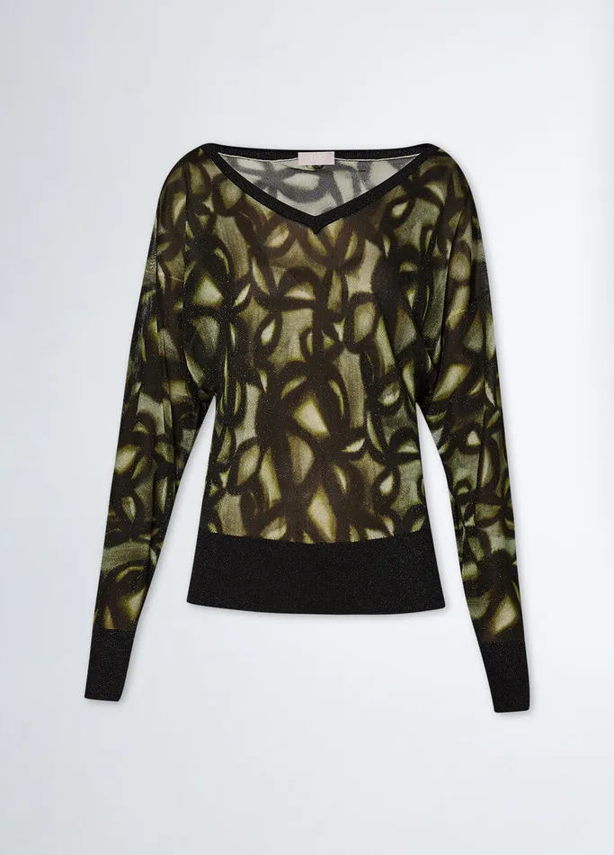 Women Liujo Jumpers and Cardigans Print Jumper Green