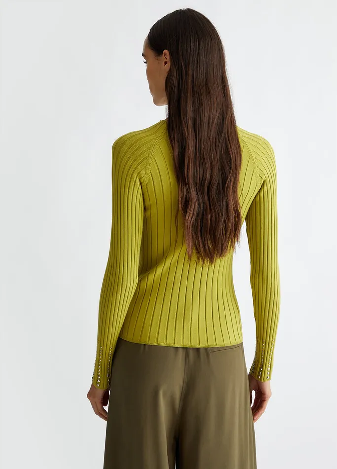 Women Liujo Jumpers and Cardigans Ribbed Jumper Green