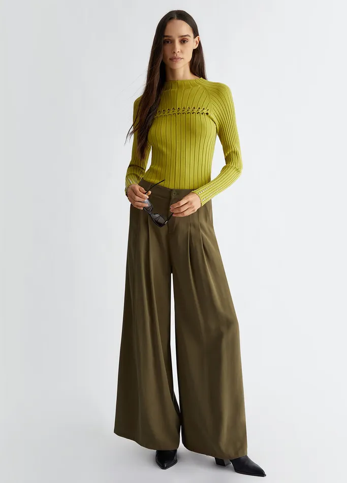 Women Liujo Jumpers and Cardigans Ribbed Jumper Green