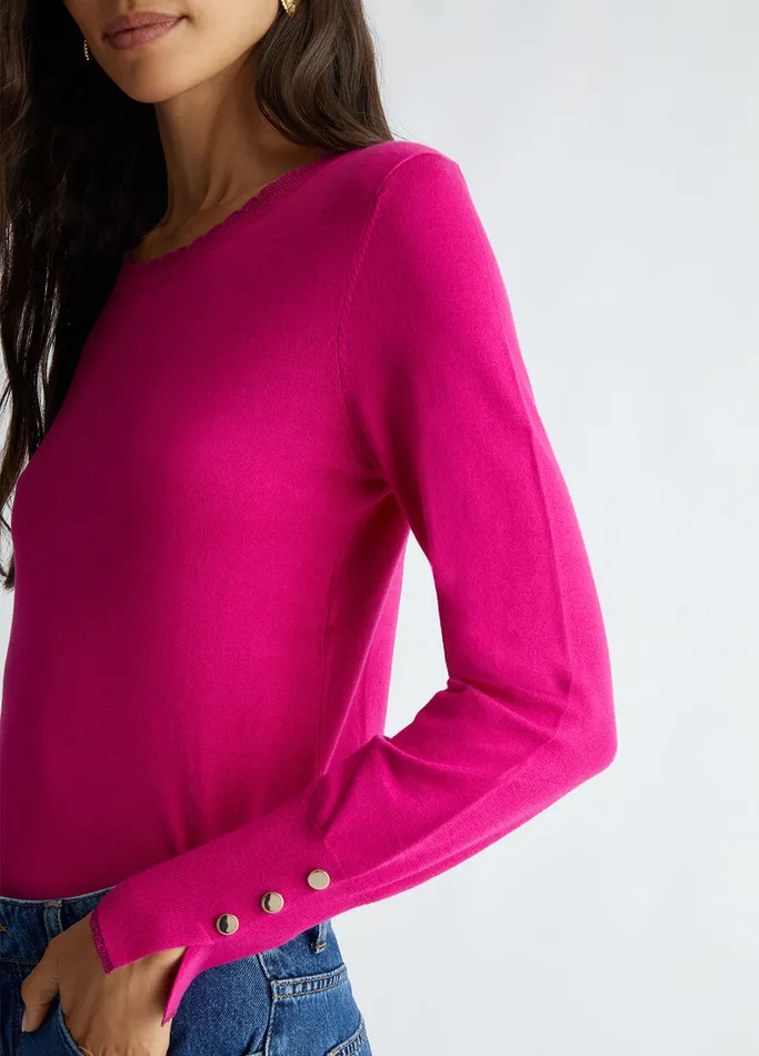Women Liujo Jumpers and Cardigans Round Neck Jumper Magenta