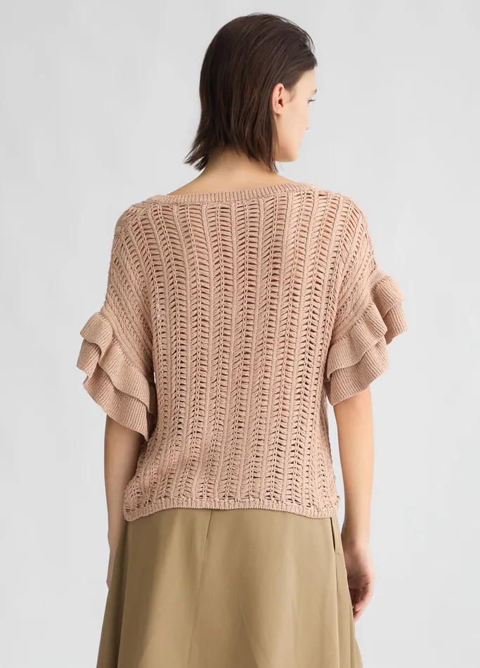 Women Liujo Jumpers and Cardigans SandColour Knit Top Caramel