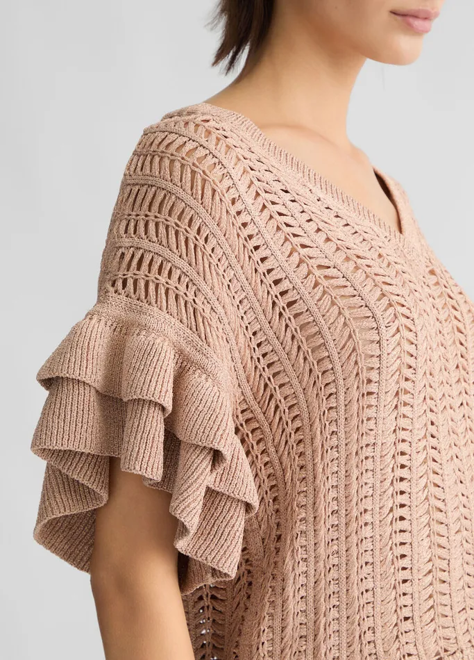 Women Liujo Jumpers and Cardigans SandColour Knit Top Caramel
