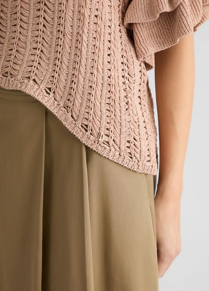 Women Liujo Jumpers and Cardigans SandColour Knit Top Caramel